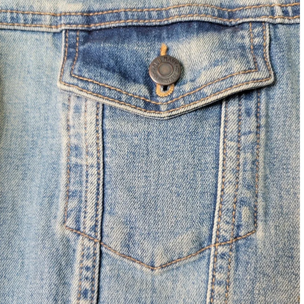 Old Navy Mens XXL Light Wash Denim Trucker Jacket Blue Cotton Blend  Coat 2227